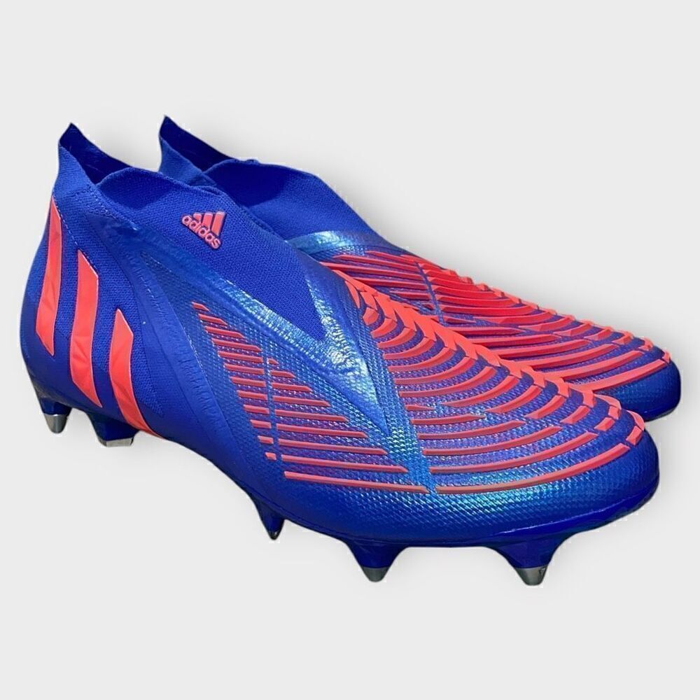 Adidas Predator Edge + Soft Ground Blue Soccer Cleats HO2916 Mens size 10.5 New